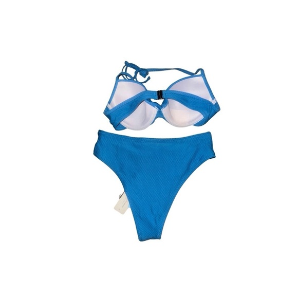 Cupshe Blue Bikini Set - Size L summer beach resort wear coastal - Picture 3 of 3